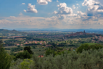 View over Castiglion Fiorentino at the Tuscany Region in Italy 