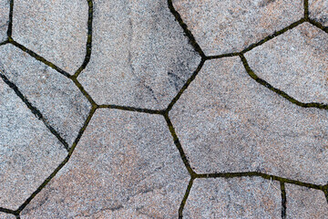 Obraz premium 舗装されたコンクリートブロックの歩道。