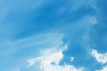Fototapeta na wymiar A blue sky white clouds on nature summer weather background