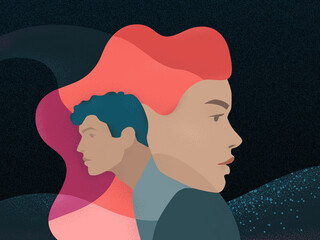 silhouette of a couple