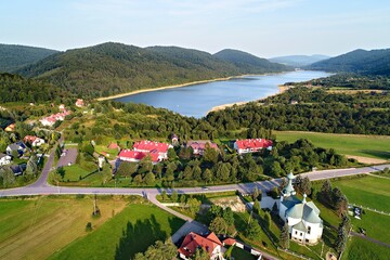 Gorlice, Klimkówka , widok na Jezioro Klimkowskie z drona, Małopolska © Piotr Gaborek 