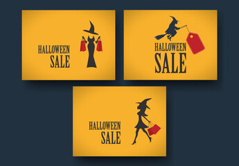 3 Halloween Sale Web Banners