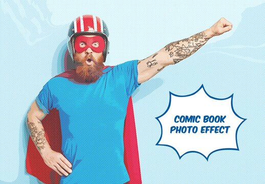 Comic Book Photo Effect Mockup