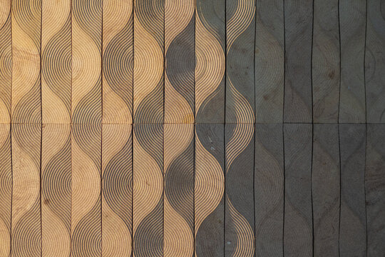 wavy wall with a pattern in oriental style
