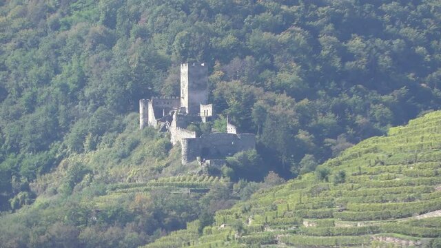 Hinterhaus Castle high above Danube River Near the Village Spitz in the Wachau Valley