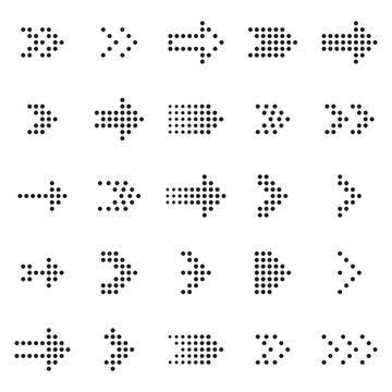 Arrow icon dot collection. Arrow vector set design.