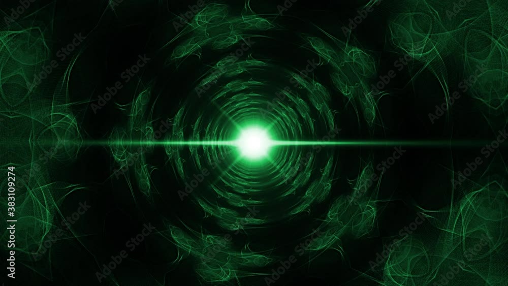 Poster 4k 3d seamless loop center flare spotlight abstract cyber tunnel motion graphics animation dark gree