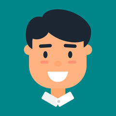 Male avatar, profile icon of smiling caucasian man