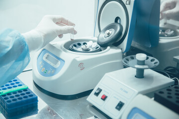 Using convenient equipment for mixing substances in test tube