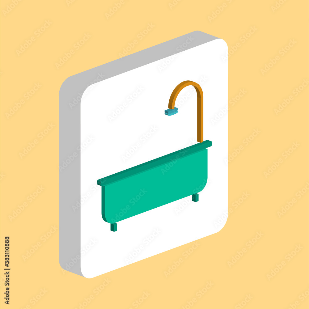 Aufkleber bathtub simple vector icon. illustration symbol design template for web mobile ui element. perfect c