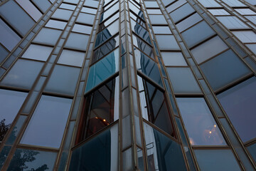 Obraz premium Helsinki, Uusimaa, Finland 2020 October 2, 2020 fragment of a modern building in Helsinki. Finnish architecture