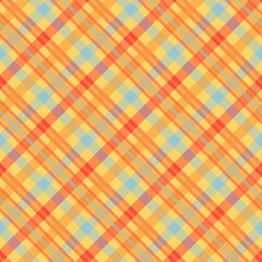 Tartan orange color seamless vector pattern