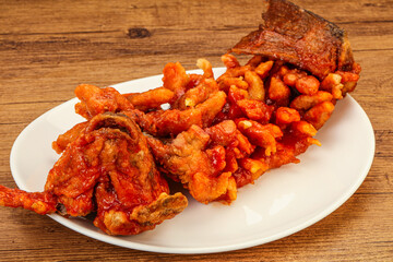 Chinese cuisine squirrel fish with sauce