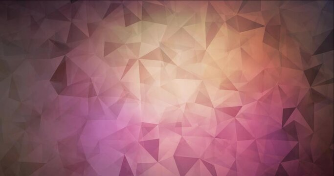 4K looping dark pink, yellow polygonal flowing video. Holographic abstract video with gradient. Flicker for designers. 4096 x 2160, 30 fps. Codec Photo JPEG.
