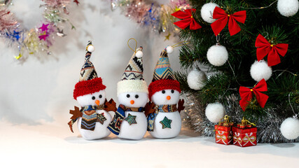 snowman on christmas tree