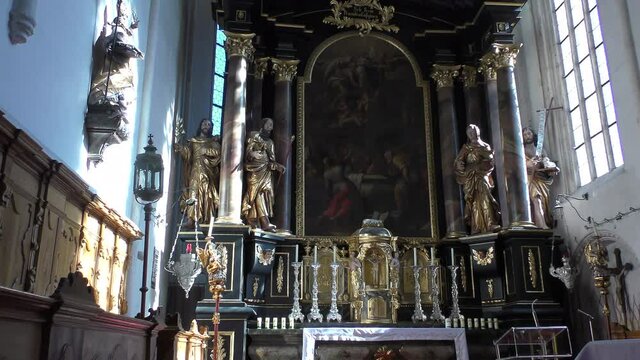 Interior view of Parish church of the Assumption of the Virgin Mary, Weissenkirchen in der Wachau, Austria