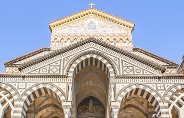 Obraz premium Amalfi Cathedral in summer day, Amalfi Coast, Italy
