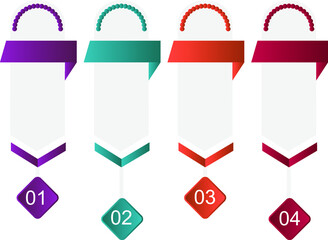 Business data visualization, infographics. Scheme of the process of elements with the help of graphics, diagrams of figures in four stages, numbers, icons, variants, parts. Business vector for present