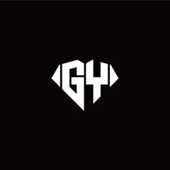 Obraz premium G Y initial letter with diamond shape origami style logo template vector