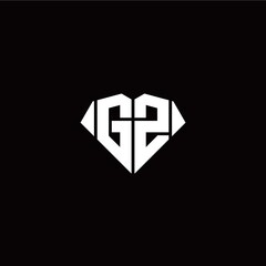 G Z initial letter with diamond shape origami style logo template vector