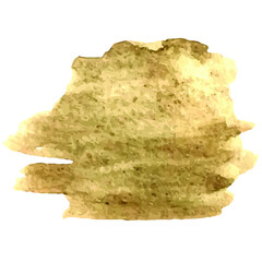 Brown watercolor stain, isolated on white.