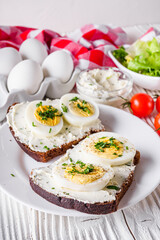 delicious and nutritious cheese and boiled egg sandwich