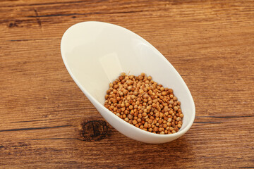 Coriander seeds in the bowl