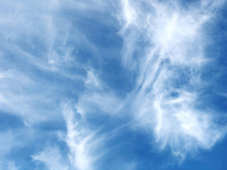 blue sky with white clouds natural background