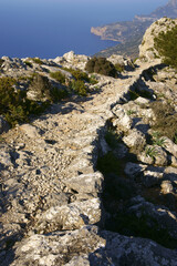 Cami de S'Archiduc. Valldemossa.Sendero de gran recorrido G.R. 221.Sierra de Tramuntana.Mallorca.Baleares.España.