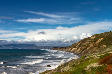 Fototapeta na wymiar Mussel Rock San Francisco ocean view