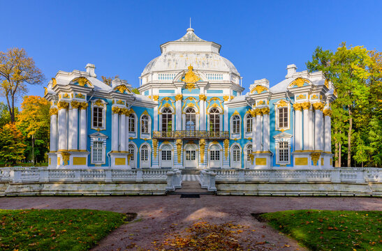 Sightseeing of Saint Petersburg. Pavilion Hermitage in Pushkin (Tsarskoe Selo), Russia
