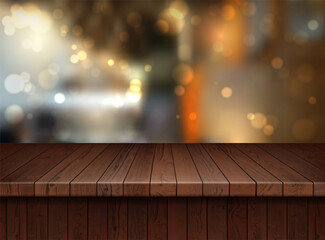 Realistic Detailed 3d Brown Wooden Floor. Vector