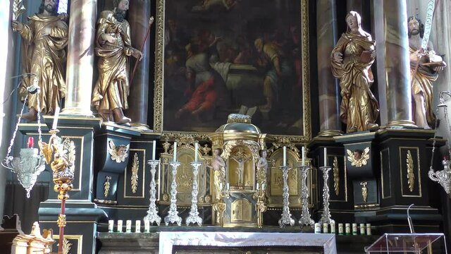 Interior view of Parish church of the Assumption of the Virgin Mary, Weissenkirchen in der Wachau, Austria