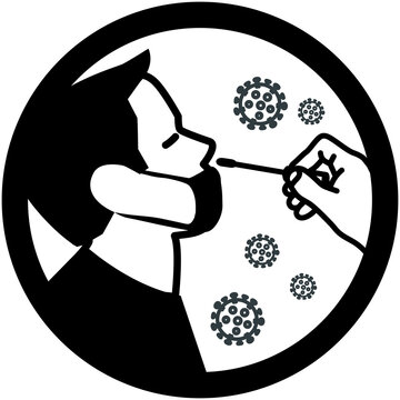 Covid-19 virus nasal swab test vector icon