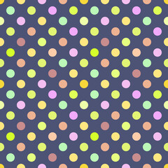 polka dots seamless pattern with blue background