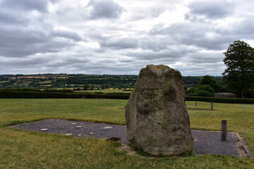 Ancient boulder at Newgrange site, Ireland