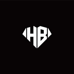 Obraz premium H B initial letter with diamond shape origami style logo template vector
