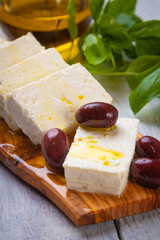 Greek feta cheese with olives