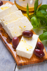 Greek feta cheese with olives