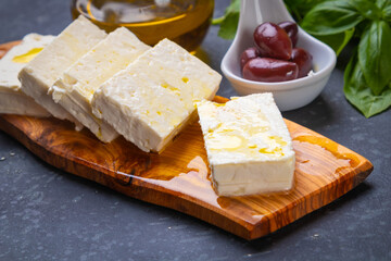 Greek feta cheese with olives