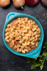 Italian pasta fagioli with kidney beans