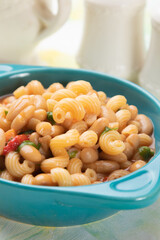 Italian pasta fagioli with kidney beans
