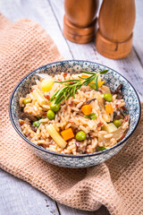 Risotto with mushrooms ande vegetables