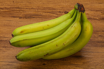 Green sweet tasty banana heap