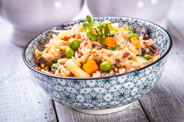 Risotto with mushrooms ande vegetables