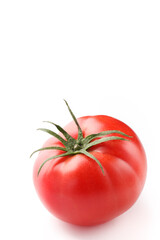 トマト（白バックで撮影したトマトとテキストスペース）