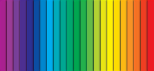 CMYK RGB or pms. Color rainbow stripes background with shadow. Cyan magenta yellow black. Spectrum gradient. Concept for presenting color printing. Line colors mode. Prepress. © MarkRademaker