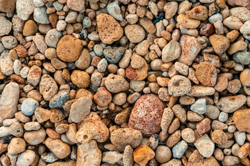 Beach pebbles by the sea, background image