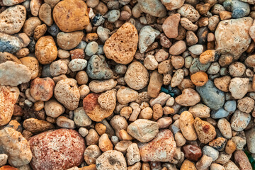 Beach pebbles by the sea, background image