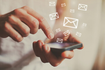 email marketing concept, newsletter online